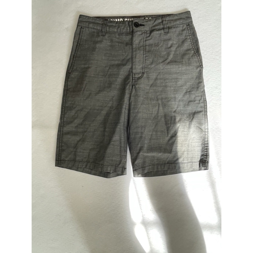 Mossimo Supply Co Mens‎ Gray Chino Shorts Flat Front Button Pockets Size 34